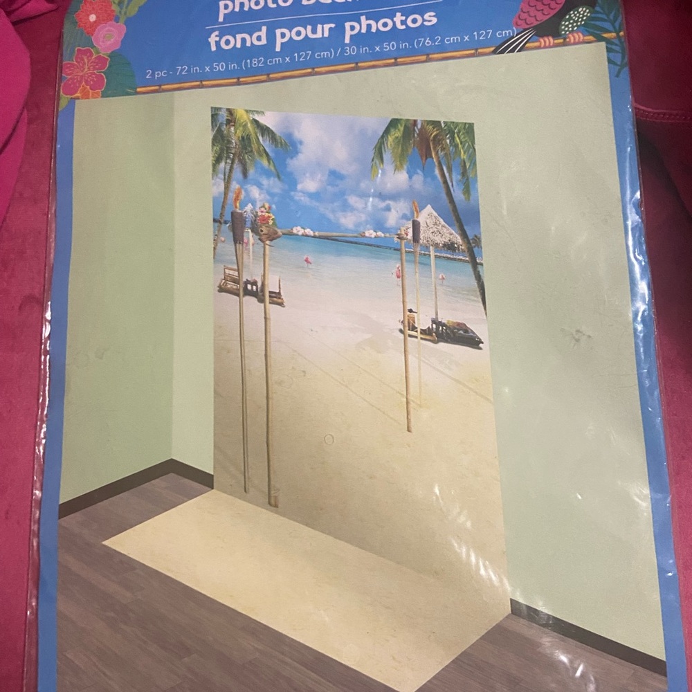 Tropical Beach Photo Backdrop -